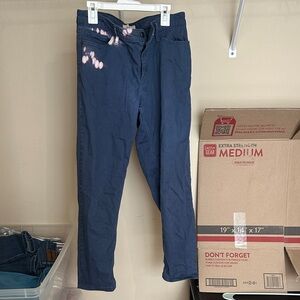 Calvin Klein Jeans Navy Pants with Pink Accent